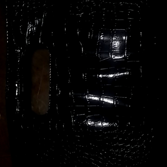 Black Leather Clutch - Picture 2 of 3